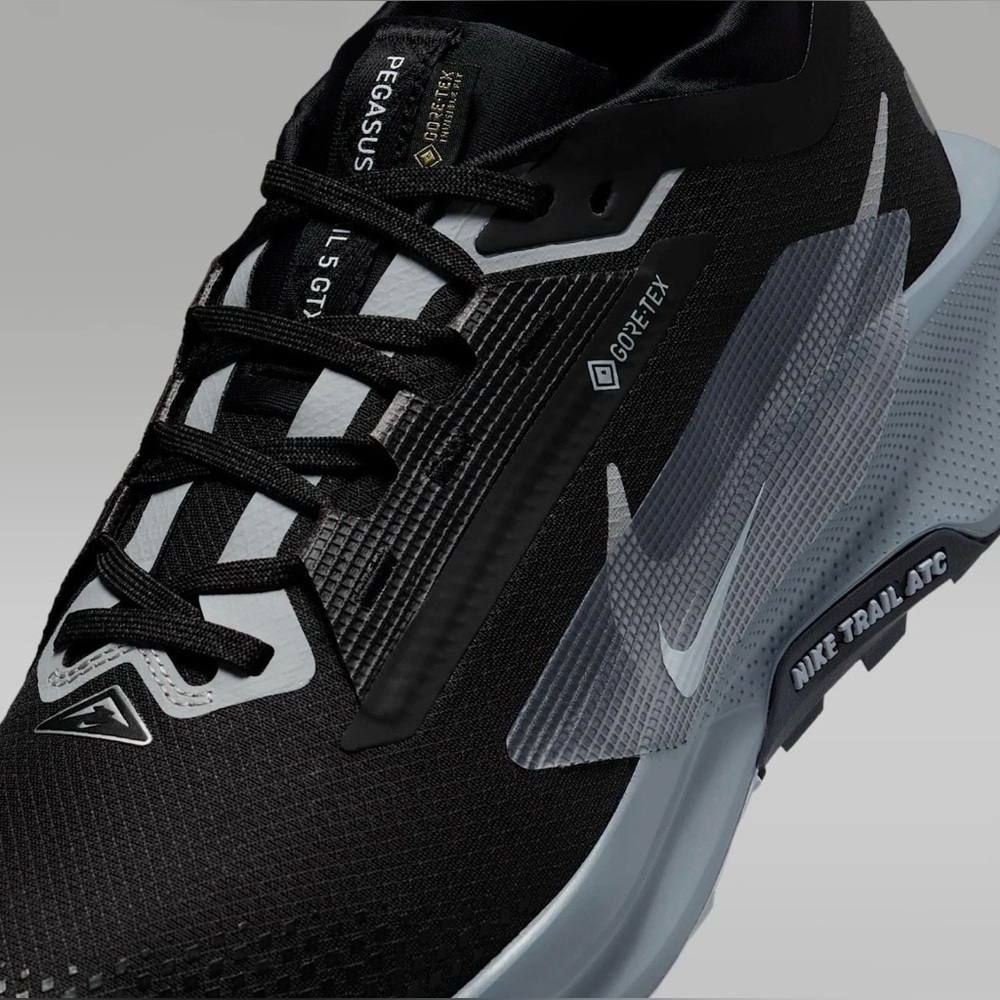 Nike Pegasus 🔥 Trail 5 GORE-TEX Black Wolf Grey Running Shoes FQ0908-001 11 13 - Picture 9 of 14